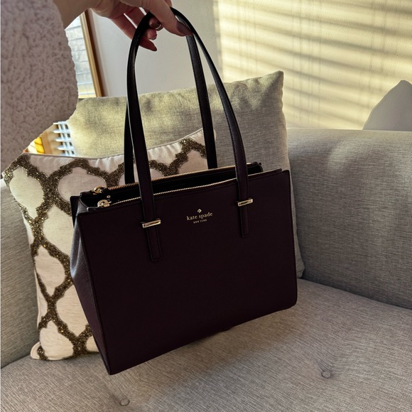 Kate Spade Dark Plum Leather Shoulder Bag - Picture 8 of 9